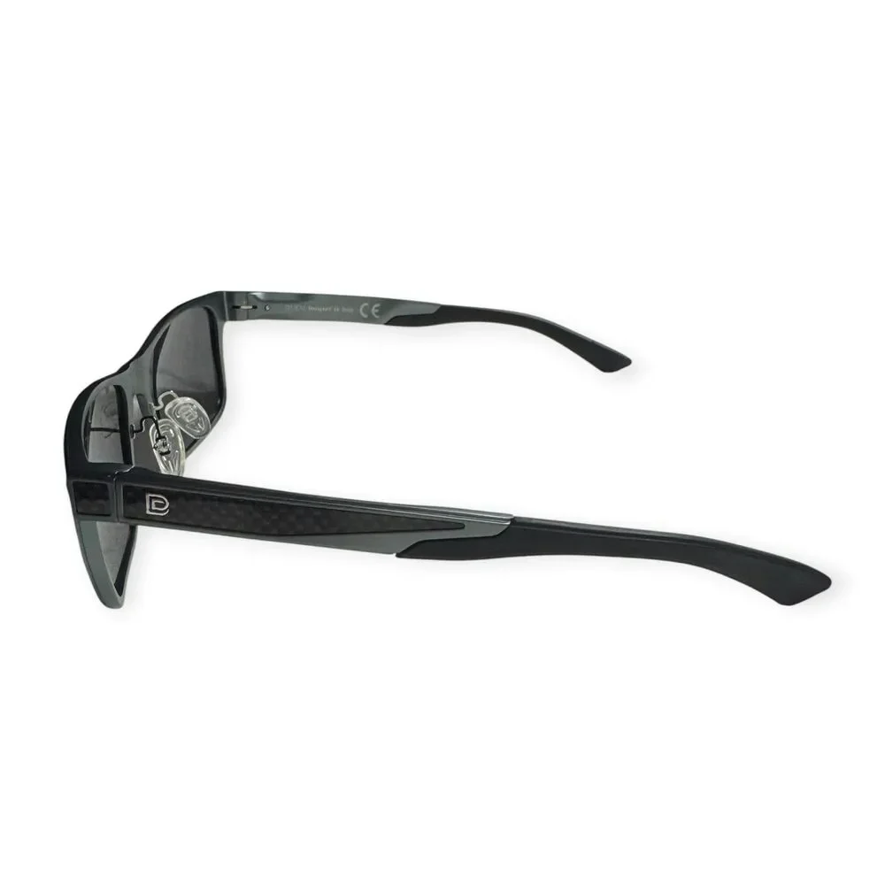 DUCO 8207 Gray Polarized Sunglasses Carbon Fiber Frame Made in Italy 135mm